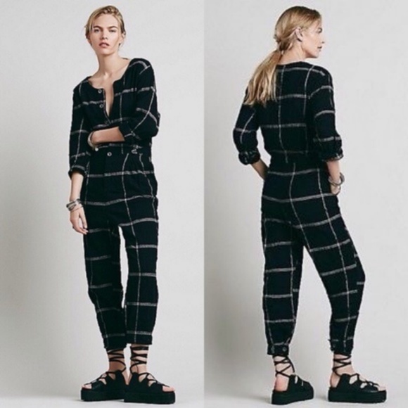 FP Keep It In Check Relaxed Piece Plaid Jumpsuit - Picture 2 of 8